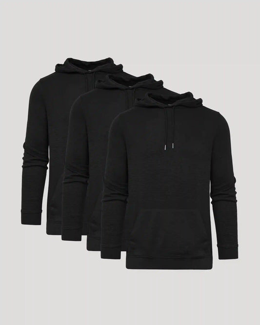 All Black Classic Waffle Hoodie 3-Pack