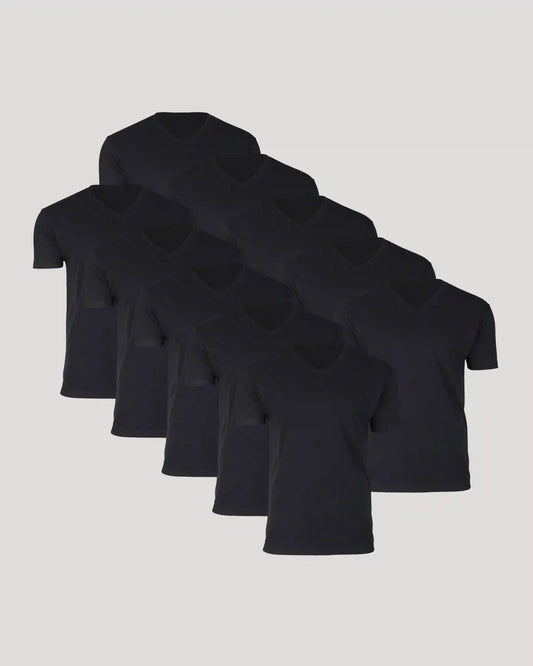 All Black Classic V-Neck 10-Pack