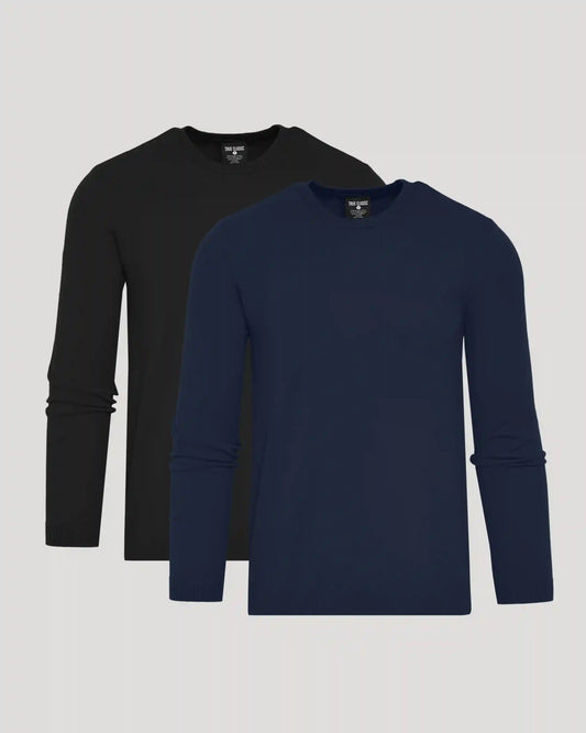 Black & Navy Crew Neck Sweater 2-Pack