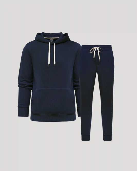 Navy Pullover Fleece Hoodie & Jogger 2-Pack